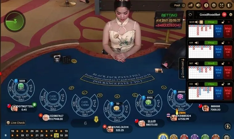 Giao diện chơi Blackjack tại 22Bet